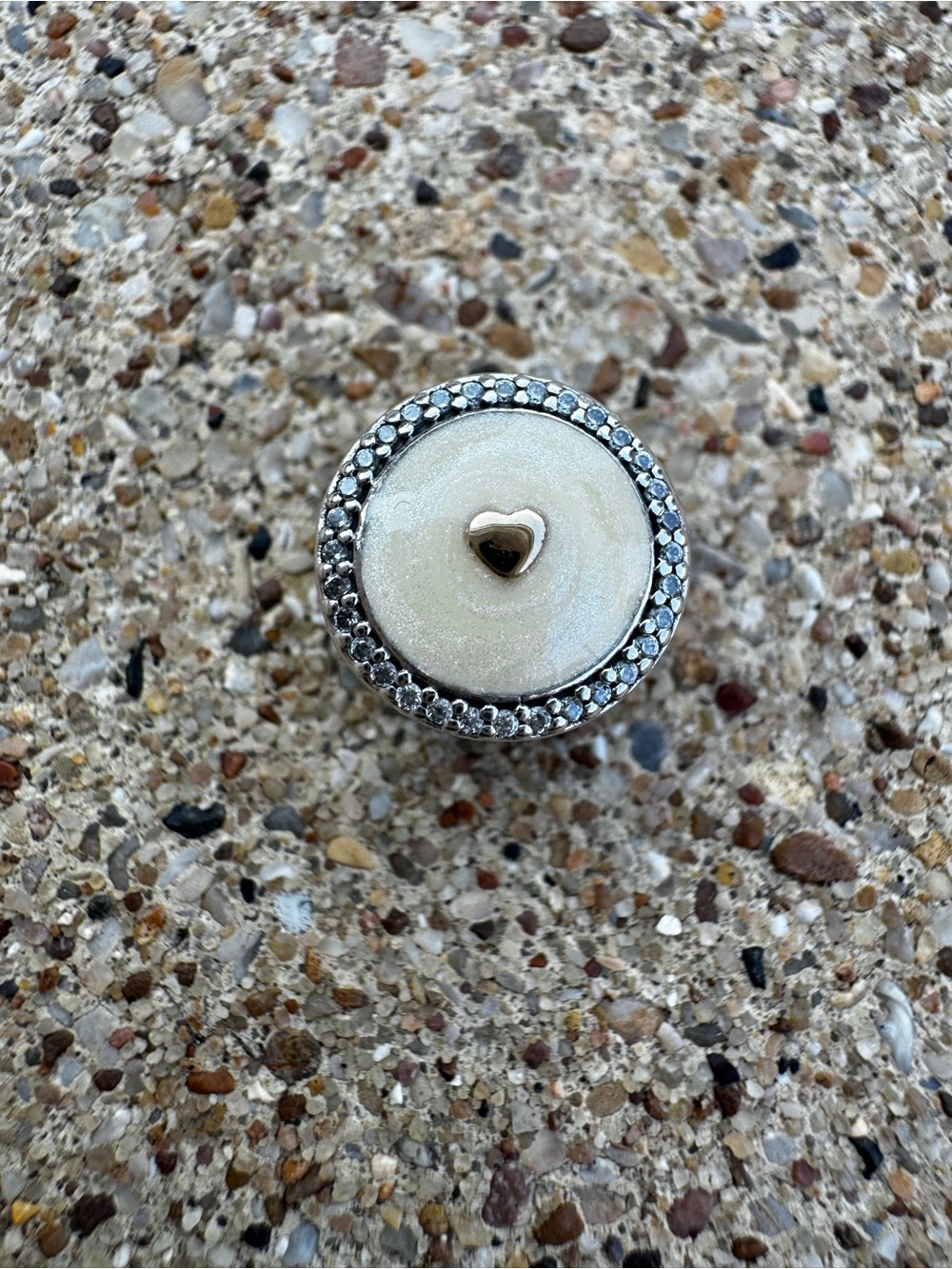 EUC PANDORA Heart Sterling Silver/14K Gold charm